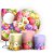 KIT Redondo Trio e Faixa - Frutas Cute - Sublimado 3D - Imagem 1
