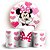 KIT Redondo e Trio - Minnie Rosa  - Sublimado 3D - Imagem 1