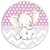 Painel Redondo - Elefante Cute Rosa - Sublimado 3D - Imagem 1