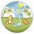 Painel Redondo - Dinossauro Cute - Sublimado 3D - Imagem 1