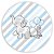 Mini Painel - Elefante Cute Azul - Sublimado 3D - Imagem 1