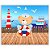 Painel Retangular - Ursinho Marinheiro - Sublimado 3D - Imagem 1