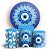 KIT Redondo e Trio - Mandala Azul - Sublimado 3D - Imagem 1