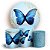 KIT Redondo e Trio - Borboleta azul - Sublimado 3D - Imagem 1