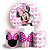 KIT Redondo e Trio - Minnie Rosa - Sublimado 3D - Imagem 1