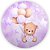 Painel Redondo - Ursinha Lilas - Sublimado 3D - Imagem 1