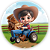 Painel Redondo - Fazendinha Menino - Sublimado 3D - Imagem 1