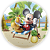 Painel Redondo - Mickey Pool Party - Sublimado 3D - Imagem 1