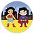 Mini Painel - Mulher Maravilha e Super Homem Cute - Sublimado 3D - Imagem 1