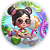 Painel Redondo - Princesas Pool Party - Sublimado 3D - Imagem 1