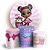 KIT Redondo e Trio - Menina Confeitaria Doces - Sublimado 3D - Imagem 1