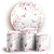Capas Painel Redondo e Trio Cilindro Sublimado - Jardim Rosa - Imagem 1