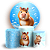 Capas Painel Redondo e Trio Cilindro Sublimado - Capivara Azul - Imagem 1