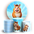 Capas Painel Redondo e Trio Cilindro Sublimado - Capivara Azul - Imagem 1