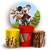 Capas Painel Redondo e Trio Cilindro Sublimado - Fazendinha Mickey e Minnie - Imagem 1