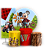 Capas Painel Redondo Trio Cilindro e Faixa Lateral Sublimado - Fazendinha Mickey e Minnie - Imagem 1