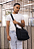 Bolsa Tote Bag Tiracolo de Lona Tamanho Grande Preta A023 - Imagem 2