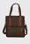 Lenna's Bolsa Transversal e de Ombro Tote Bag de Lona Marrom A025 - Imagem 1