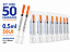 Kit C/50 Seringas de Insulina 0,5ml (50UI) Agulha Fixa 8 x 0,30mm (30g) - SR - Imagem 2