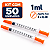 Kit C/50 Seringas de Insulina 1ml Agulha Fixa 8 x 0,30mm (30g) - SR - Imagem 3