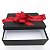 Caixa de Presente 25x30x15 Cartonada  Preta com Laço Vermelho - Imagem 2