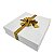 Caixa de Presente 40x40x10 Cartonada Branca Laço Dourado - Imagem 3