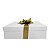 Caixa de Presente 40x40x10 Cartonada Branca Laço Dourado - Imagem 5