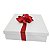 Caixa de Presente 40x40x10 Cartonada Branca Laço Vermelho - Imagem 5