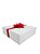 Caixa de Presente 35x35x10 Cartonada Branca Laço Vermelho - Imagem 4