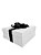 Caixa de Presente 25x25x10 Cartonada Branca Laco Preto - Imagem 1