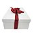 Caixa de Presente 25x20x15 Cartonada Branca Laço Vermelho - Imagem 4