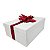 Caixa de Presente 25x20x15 Cartonada Branca Laço Vermelho - Imagem 2