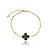 Pulseiras Trevo Preto Banhada  a Ouro 18K - Imagem 1
