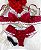 Conjunto de Lingerie Penélope Vermelho com Branco - Imagem 1