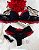 Conjunto Lingerie Penélope Preto e Vermelho - Imagem 1