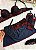 Conjunto de Lingerie Kit 5 Com Sainha Malha Preto com Vermelho - Imagem 1