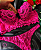 Conjunto de Lingerie Rendado Rosa Neon Sutiã Tamanho G - Imagem 3