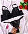 Conjunto de Lingerie Preto Renda Delicada Tamanho G - Imagem 2