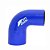 MANGOTE SILICONE REDUCAO CURVA 90º 3" x 2½" AZUL (MHSH-90-76-63-125-A) METAL HORSE - Imagem 1