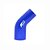 MANGOTE SILICONE REDUÇÃO CURVA 45º 3" x 2½"  AZUL (MHSH-45-76-63-125-A) METAL HORSE - Imagem 1
