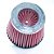 FILTRO AR GRANDE DUPLO FLUXO BASE BORRACHA 62MM VERMELHO RACE CHROME - Imagem 2