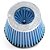 FILTRO AR GRANDE DUPLO FLUXO BASE BORRACHA 70MM AZUL RACE CHROME - Imagem 2
