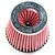 FILTRO AR GRANDE DUPLO FLUXO BASE BORRACHA 70MM VERMELHO RACE CHROME - Imagem 2
