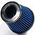 FILTRO AR GRANDE DUPLO FLUXO BASE RÍGIDA BLACK AZUL RACE CHROME - Imagem 1