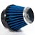 FILTRO AR PARA MOTO BASE BORRACHA 50MM AZUL RACE CHROME - Imagem 1