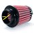 FILTRO AR PEQUENO ALTO MONOFLUXO BASE BORRACHA 52MM VERMELHO RACE CHROME - Imagem 2