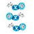 ARRUELA FENDER WASHER COM PARAFUSO M6 AZUL (FW-4) LOWV - Imagem 1