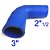 MANGUEIRA SILICONE 90° 3" X 2½" AZUL (FL317AZ) FGL - Imagem 1