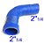 MANGUEIRA SILICONE 90° 21/4" AZUL FGL - Imagem 1