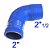 MANGUEIRA SILICONE 90° 2½" X 2" AZUL (FL319AZ) FGL - Imagem 1
